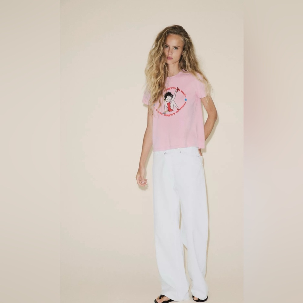 Zara Washed Effect Betty Boop T shirt